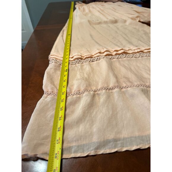 Chloe Laetitia Womens Jumpsuit S/M  Peach Lace Trim Bohemian Chic - Picture 8 of 12